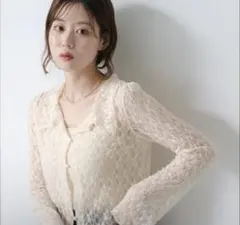 新品タグ付き kastane 衿付きレースプルオーバー