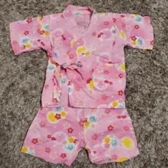 ベビー甚平 ピンク 90cm 花柄
