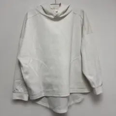レイカズン　フード付き　ホワイトパーカー　フリーサイズ　シンプル　長袖