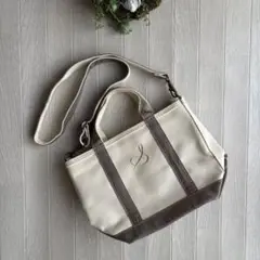 エルエルビーン　アイボリー/ブラウン トートバッグ