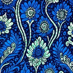 アフリカンプリント 1ヤード　ブルー アフリカ布 ファブリック コットン 212