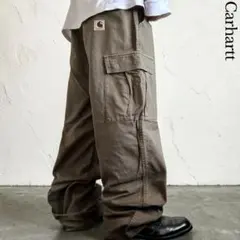 90s00s Carhartt ワイドカーゴパンツ Lサイズ モカブラウンY2K