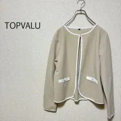 b0400【トップバリュ】ノーカラージャケット M 長袖 オフィスコーデのサムネイル