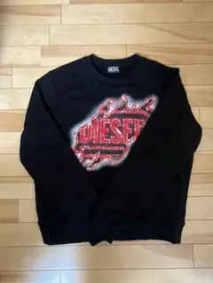 『希少』　DIESEL スウェット　ビッグロゴ　クルーネック　ブラック　【M】