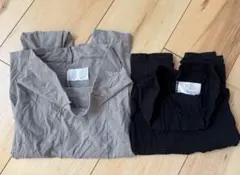 マタニティースパッツ　マタニティータイツ　グレー　ブラック　2枚セット