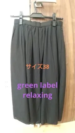 green label relaxing ブラック フレアスカート ひざ丈のサムネイル