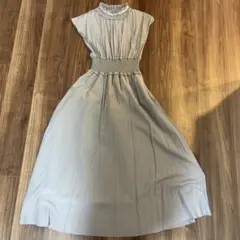 フリーズマート　ブルーーグレー ノースリーブ ロングワンピース