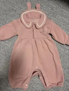 ウサギ耳付きロンパース 80cm ピンク