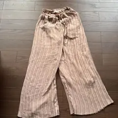 earth music&ecology プリーツ ワイドパンツ ベージュ