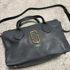 終末限定SALE ☆マークジェイコブス ダークグレー レザー ショルダーバッグ