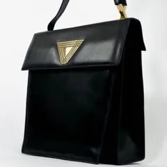 良品★BALLY レザー ショルダーバッグ メタルロゴデザイン 肩がけ ブラック