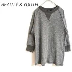 BEAUTY&YOUTH グレー 七分袖カットソー M カジュアル　伸縮性