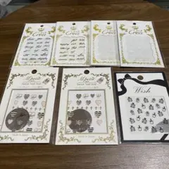 【お値下げ☆セール】ネイルシール7枚　人気筆記体・ハート・香水