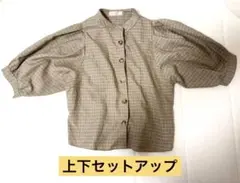 Free's mart/セットアップ/スカート/半袖/チェック柄/イエロー