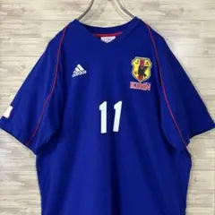 【レア00s_非売品】アディダス×サッカー日本代表 ×KIRIN 青色　L古着