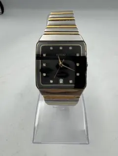 RADO クォーツ腕時計 ブラック/シルバー/ゴールド