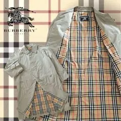 【希少】バーバリー ステンカラーコート ライナー付 ノバチェック ベージュ