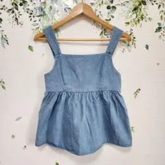 【A.Ystudio】デニム リボン ペプラム フレアビスチェ