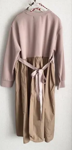 異素材　ワンピース チュニック　ブラウス　switch ウエストリボン