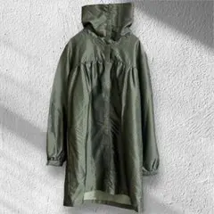 キリウォッチ ドット柄 レトロ　スプリングコート　ハイネック　個性派　グリーン