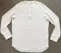 ◆【大人気】UNIQLOワッフルヘンリーネックTサーマルカットソーXLサイズ