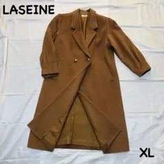 ラセーヌ カシミヤ50% 大きめ ロングコート キャメル XL 昭和 レトロ