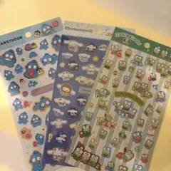 正規品　サンリオ　けろけろけろっぴ　ハンギョドン　シナモンロール　箔押しシール