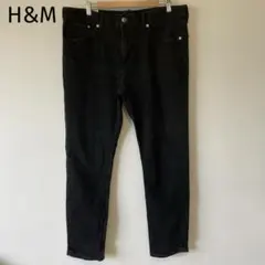 H&M スリムフィットジーンズ　ブラックデニム　ストレッチ　カジュアル　定番