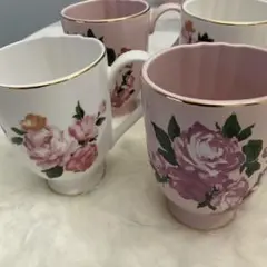 フランフラン　花柄マグカップ4点セット　片側フリルデザイン♡