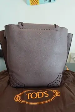 TOD'S あずき色レザートートバッグ