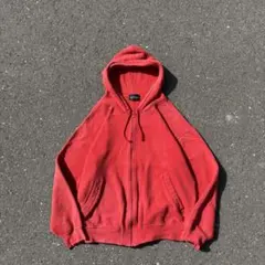 90s HIROKO KOSHINO フルジップ スウェットパーカー ロゴ 赤