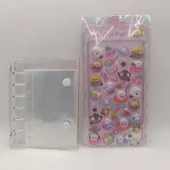 平成レトロ クリアシール帳 透明バインダー ぷくぷくシール付 推し活　シマエナガ