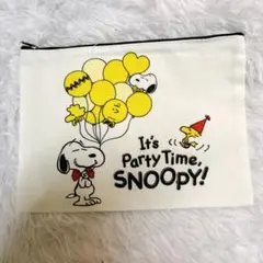スヌーピー ポーチ フラットポーチ キャンバス イッツパーティタイム 25×19