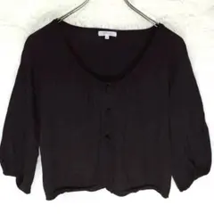 ケーティー 七分袖カーディガン シルク カシミヤ M ブラック きれいめ 通勤