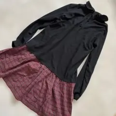 ポロラルフローレン ワンピース 160cm XL チェック 膝丈 長袖 16