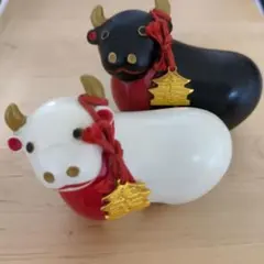 牛の置物 2体セット 縁起物 善光寺のサムネイル