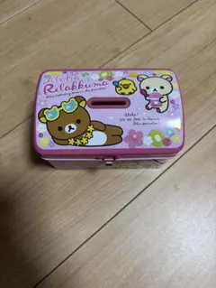 当時物　2015年　リラックマ貯金箱　ピンク　缶　貴重レア