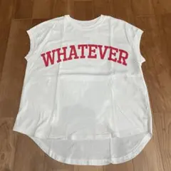 WHATEVERプリント フレンチスリーブTシャツ　 Mサイズ