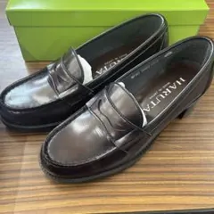 未使用 HARUTA ブラウン ローファー ヒールアップ23.5cm ブラウン