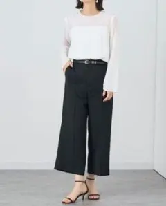 未使用品 ANAYI ライトスラブハイウエストパンツ 38 ホワイト - メルカリ