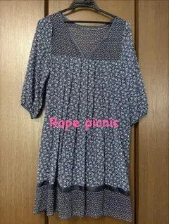 Rope picnic 花柄チュニック ネイビーのサムネイル