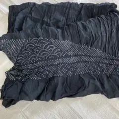 メンズ端兵児帯　黒　正絹