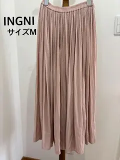 INGNI プリーツロングスカート M くすみピンク ウエストゴム 春コーデ