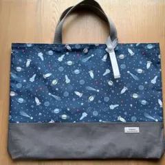 ハンドメイド　レッスンバッグ　手提げ　ネームタグ付き