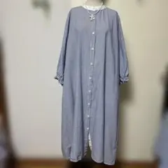 ゆったりサイズのシャツワンピース