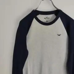 HOLLISTER 刺繍ロゴ サーマルシャツ ラグランスリーブ