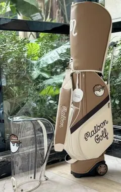 即発送現品限★Malbon Golf キャディバッグ ベージュキャリー付き