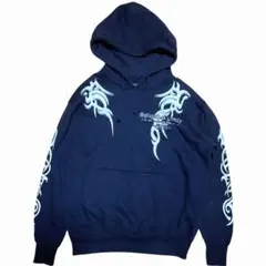 【Y2K/トライバル】Beaumére 袖プリント ジップパーカー L 00s