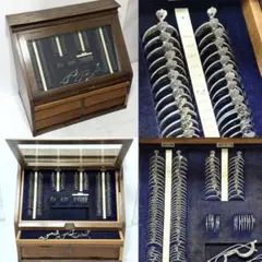 希少 流通無し アンティーク 試験 検眼 トライアルレンズセット 266個の光学トライアルレンズセット、検眼トライアルレンズセット