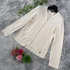 ✨DAKS✨サイズ40(L) 長袖 カーディガン アイボリーのサムネイル
